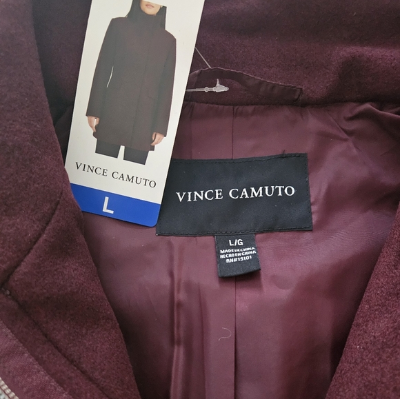 NWT!Vince Camuto Women's Full Zip Jacket Coat, Dark Red/ S,M,L Gold Zipper/Snaps - Picture 10 of 12